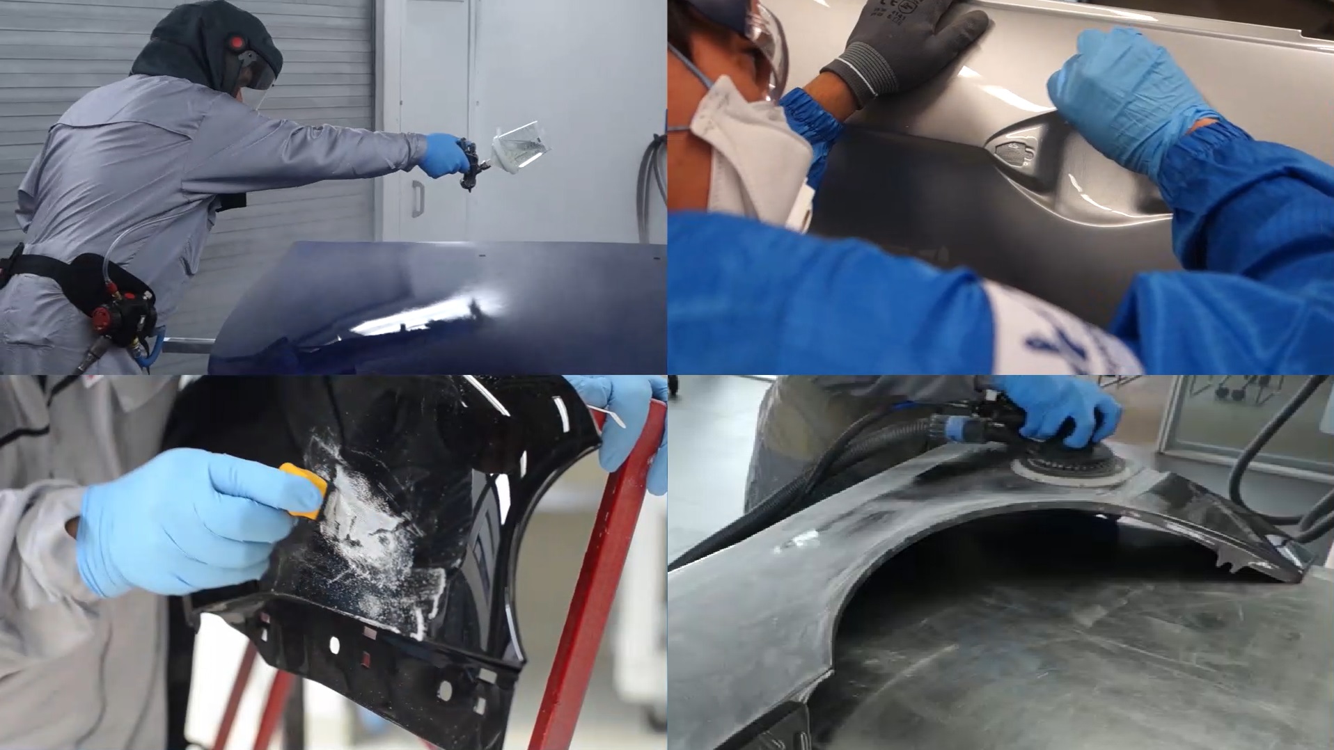 Lackarbeiten am Wohnwagen